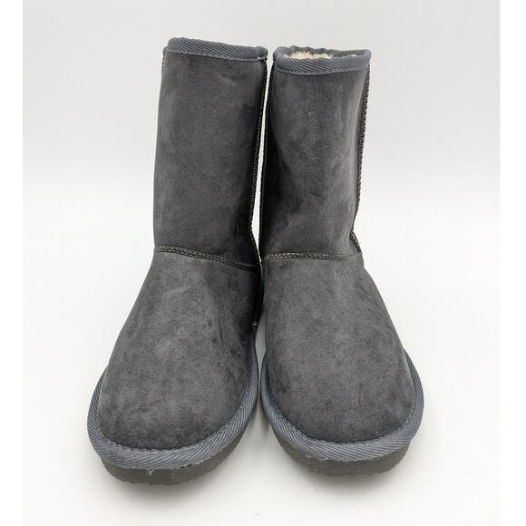 Harper Canyon Girls Winter Snow Boots Pull-On Faux Fur Lined Gray Size 3 EU18.5 - Picture 2 of 14